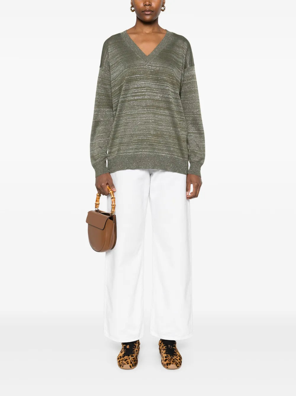 Metallic-Threading Sweater