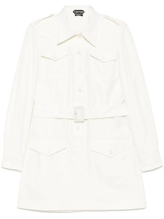 Belted Shirt Mini Dress