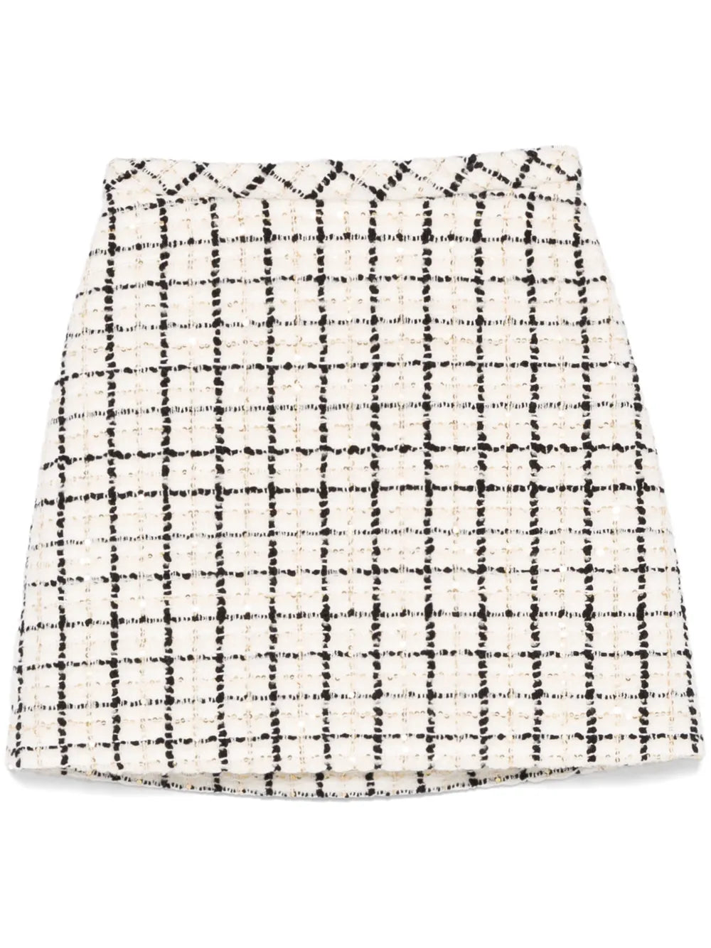 Check-Pattern Tweed Mini Skirt