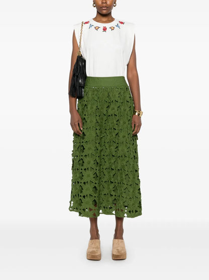 Floral-Beaded T-Shirt