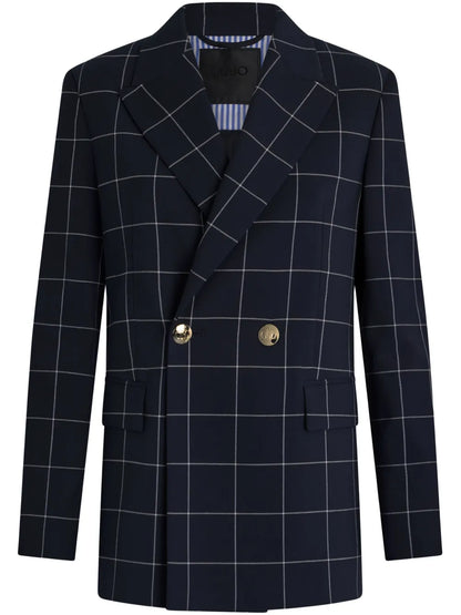 Double-Breasted Check Blazer
