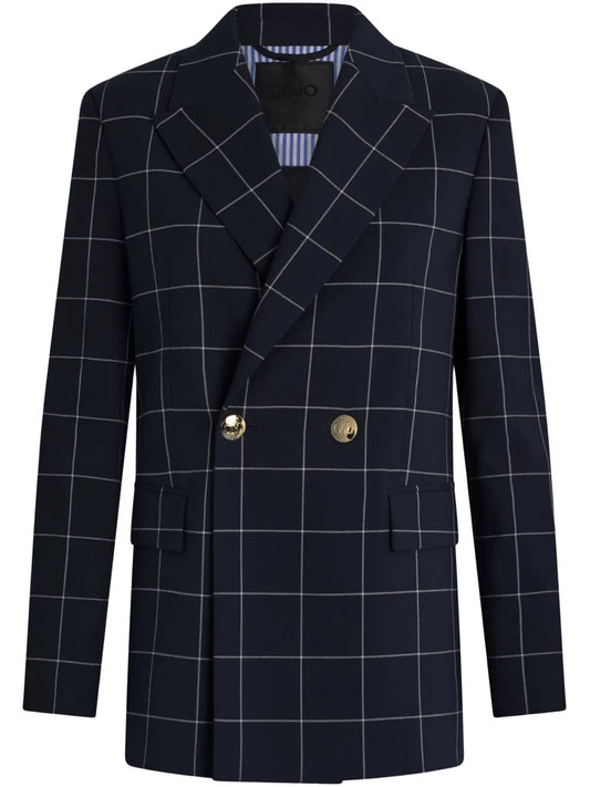 Double-Breasted Check Blazer
