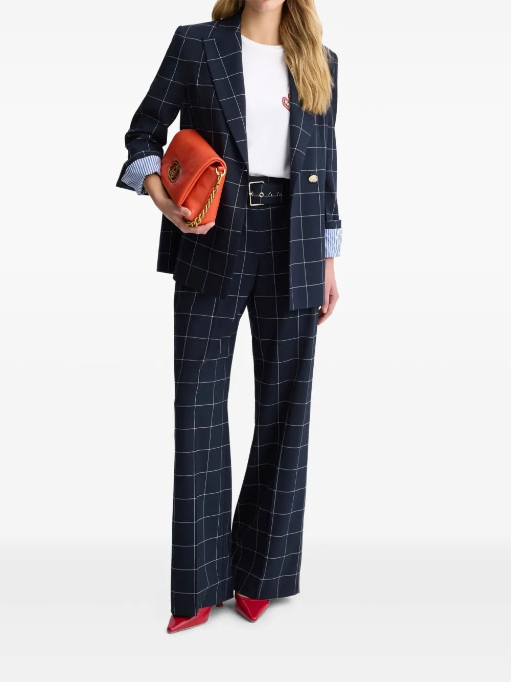Double-Breasted Check Blazer