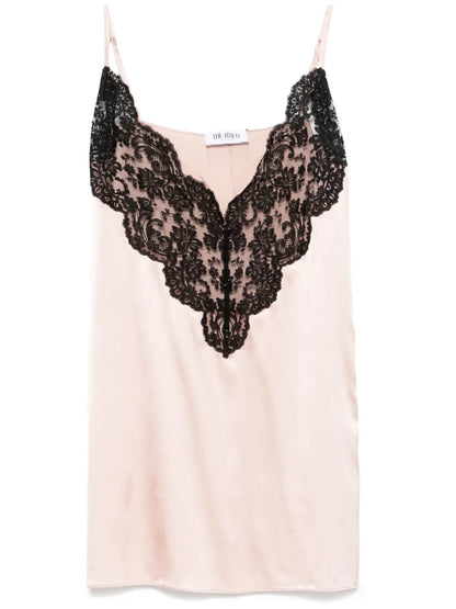 Lace-Panel Mini Dress