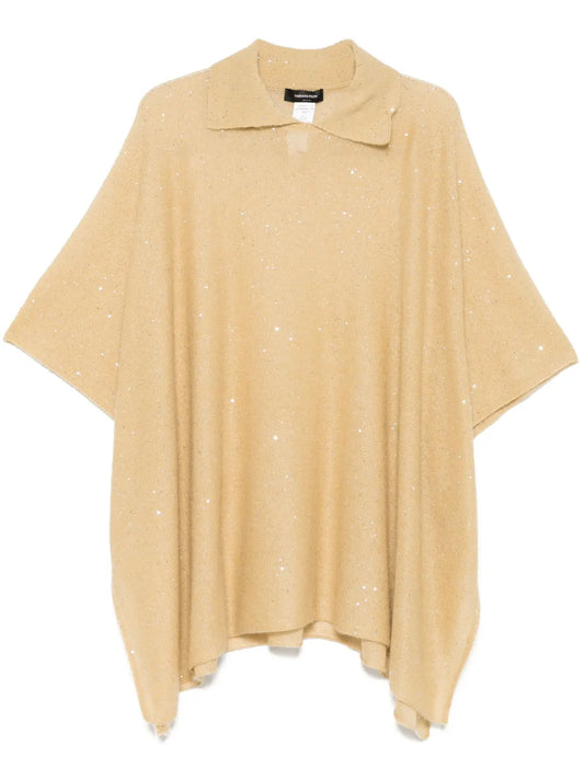 Sequinned Brushed-Finish Cape