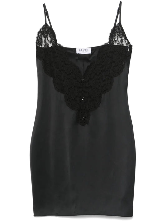 Lace-Panel Mini Dress