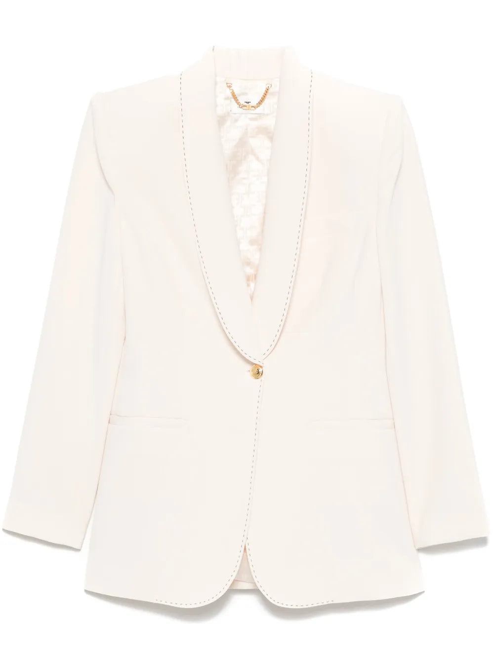 Contrast-Stitch Crepe Blazer
