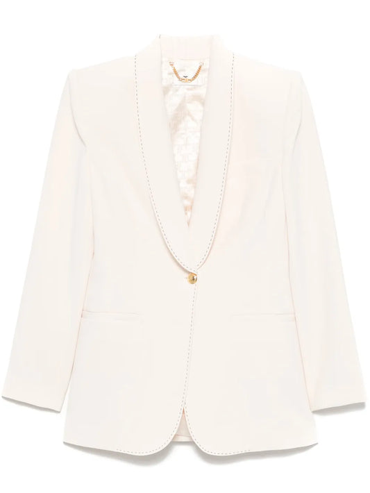 Contrast-Stitch Crepe Blazer