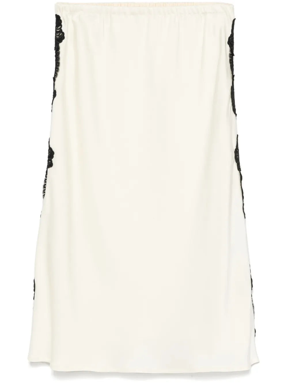 Lace-Trim Midi Skirt