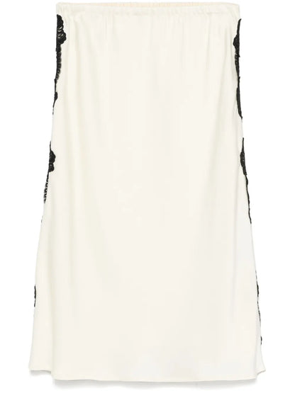 Lace-Trim Midi Skirt