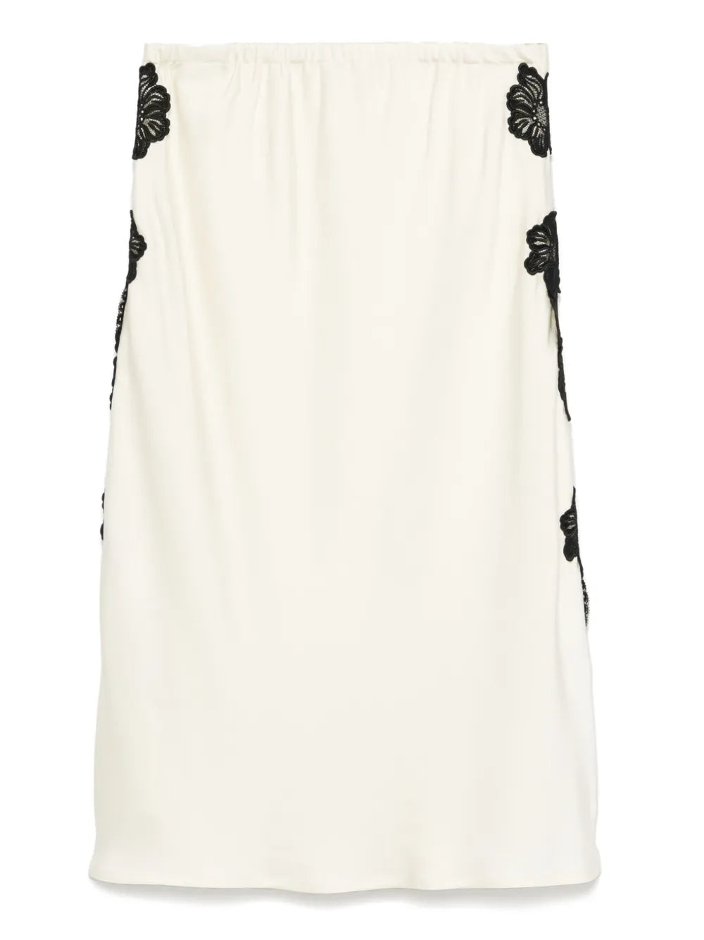Lace-Trim Midi Skirt