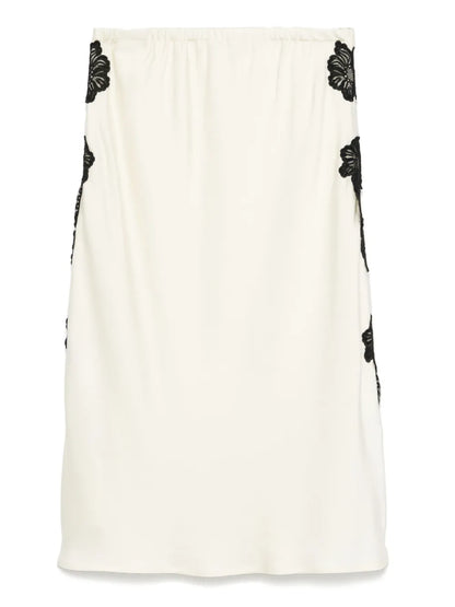 Lace-Trim Midi Skirt
