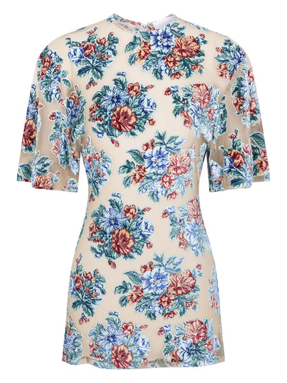 Floral-Jacquard T-Shirt