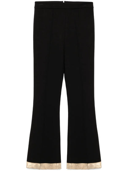 Gold-Hem Flared Trousers