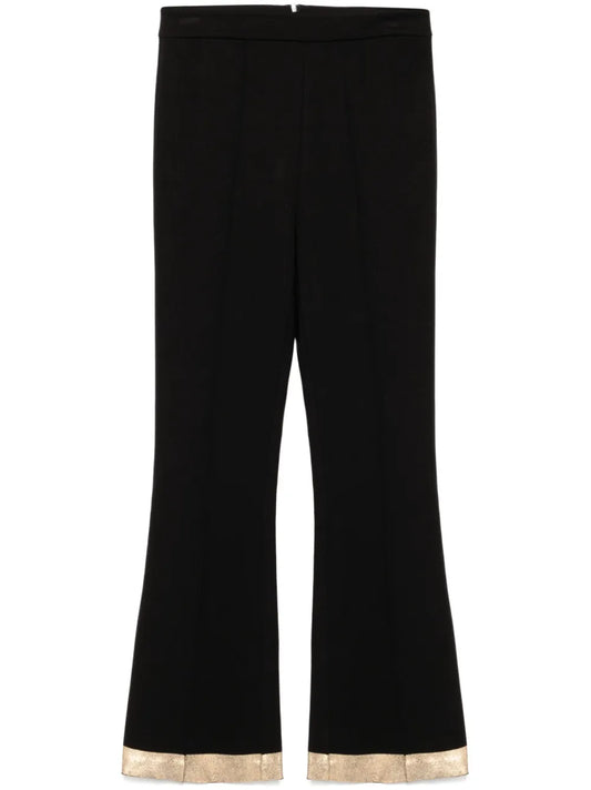 Gold-Hem Flared Trousers