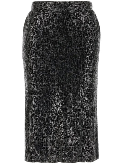 Crystal-Embellished Midi Skirt