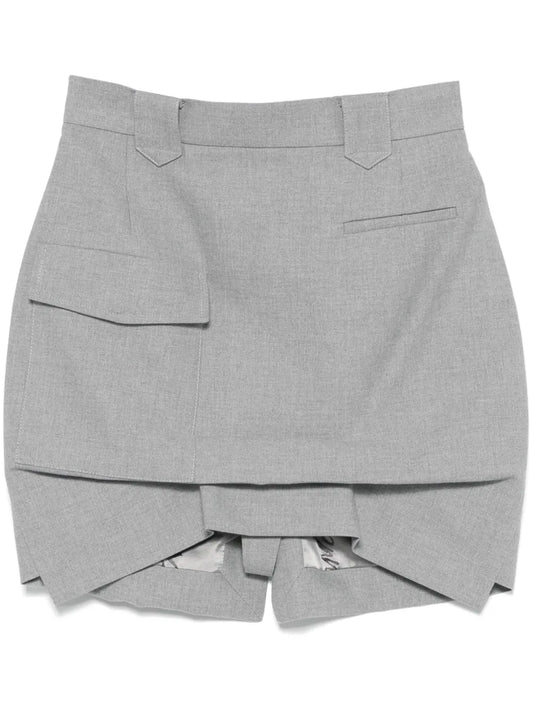 Pleated Cargo Mini Skirt