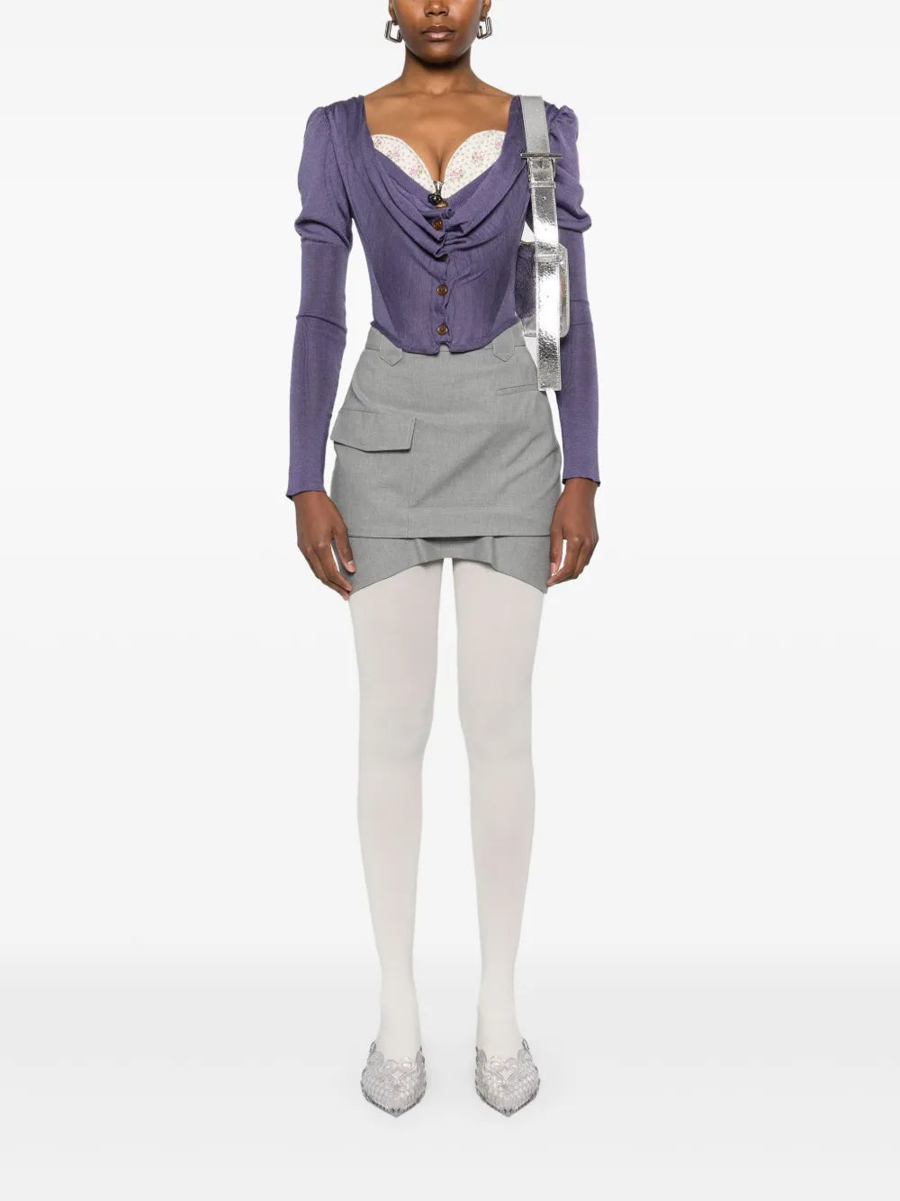 Pleated Cargo Mini Skirt