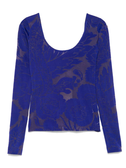 Floral-Intarsia T-Shirt