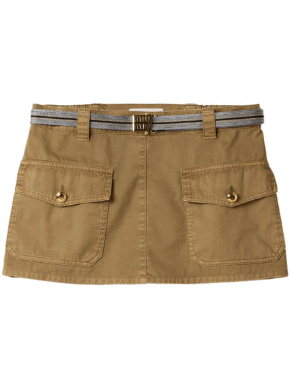 Garment-Dyed Cotton Miniskirt
