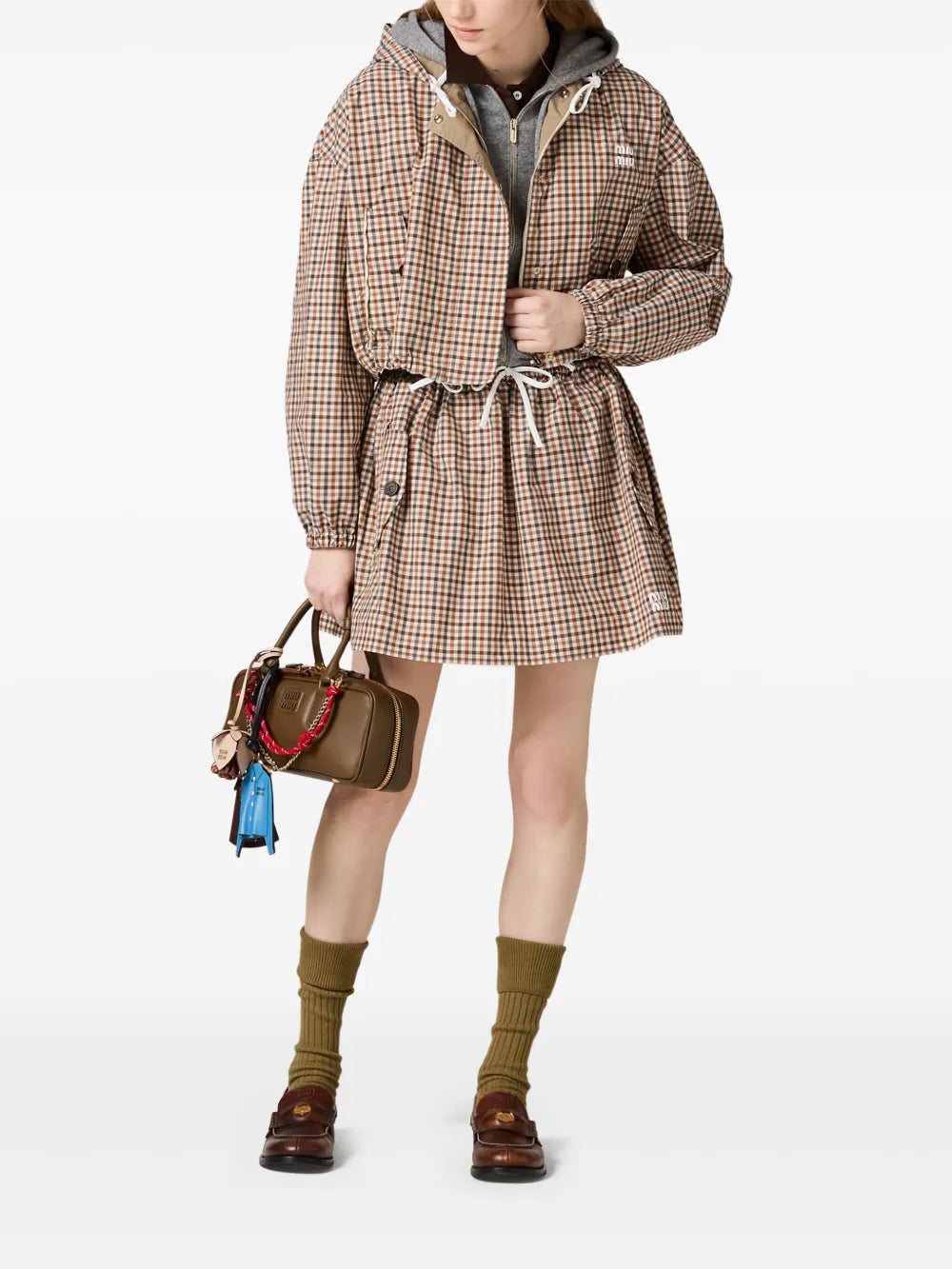Gingham-Check Mini Skirt