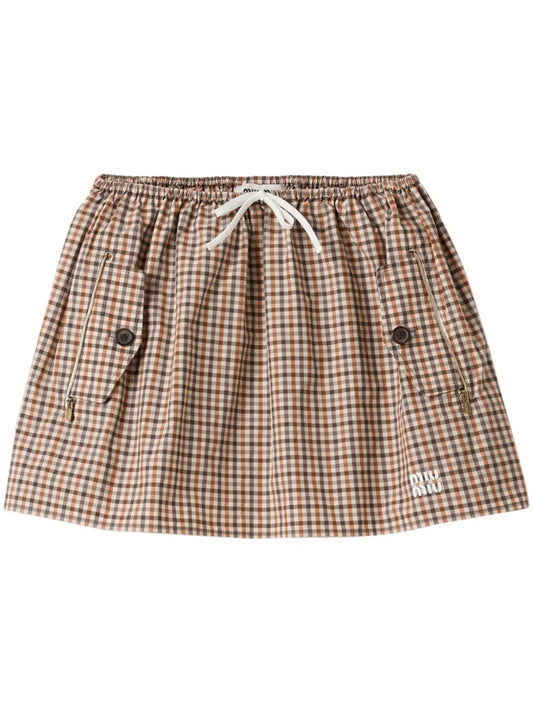Gingham-Check Mini Skirt