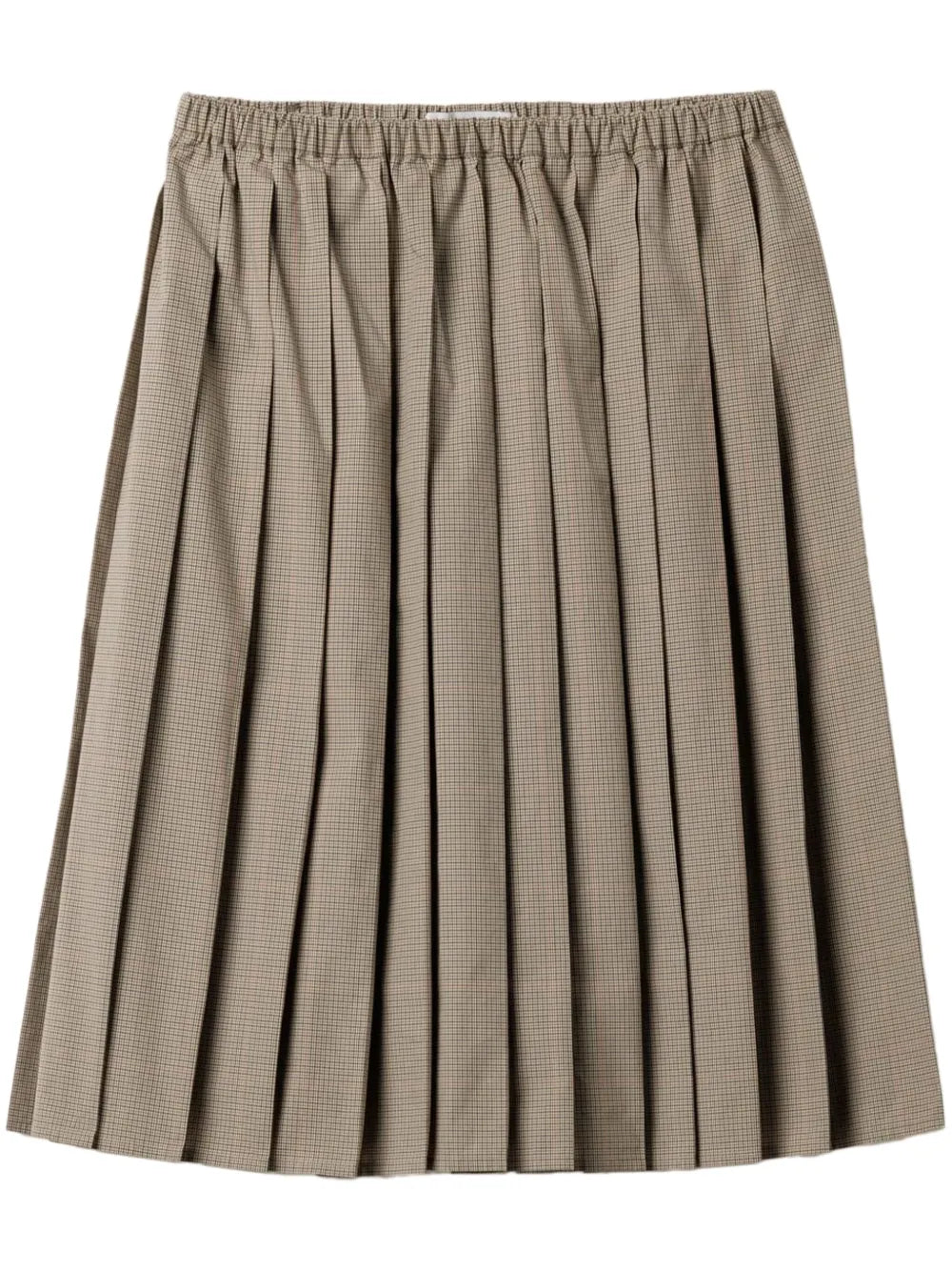 Checked Pleated Midi Skirt