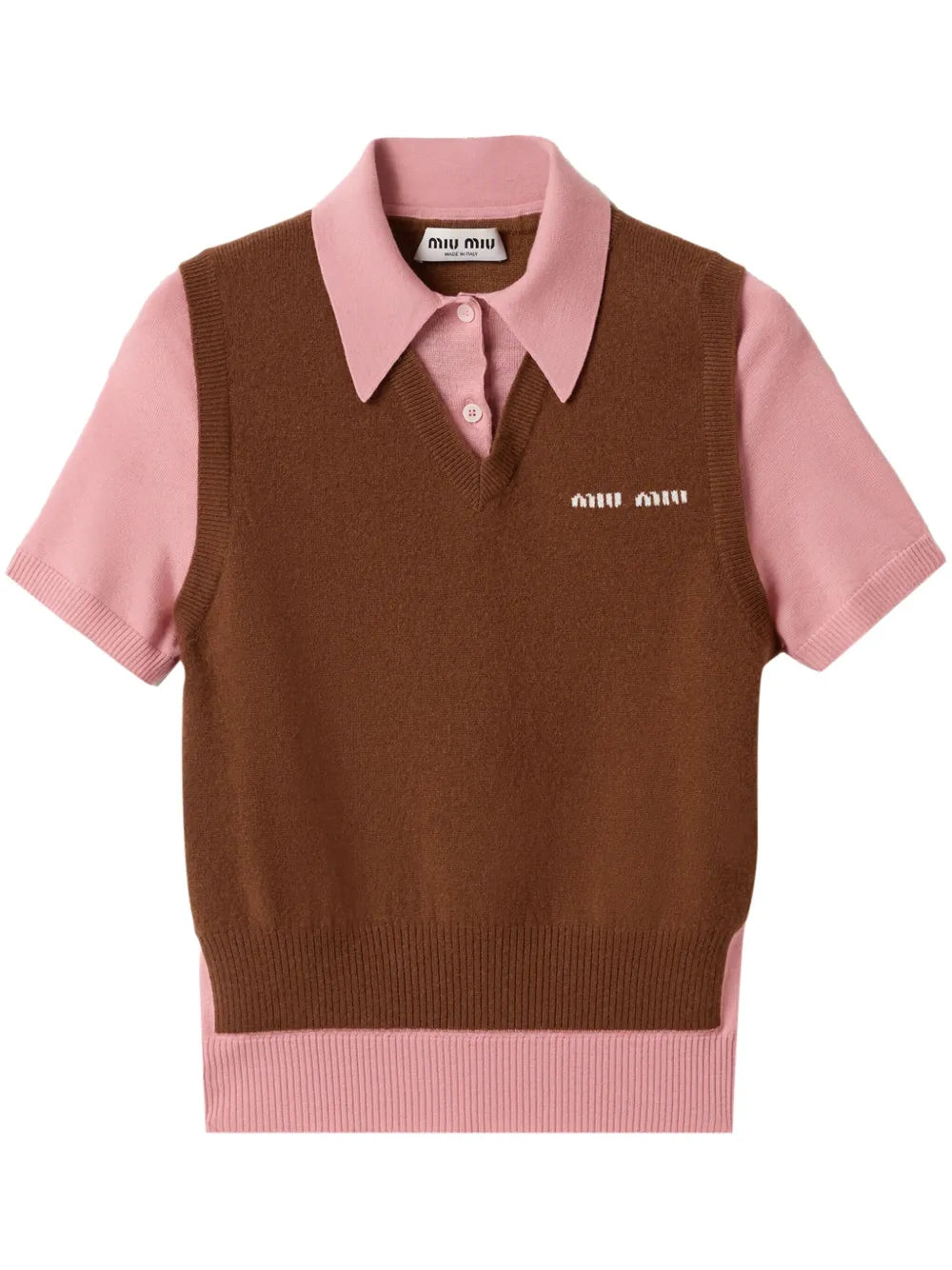 Logo-Intarsia Polo Top