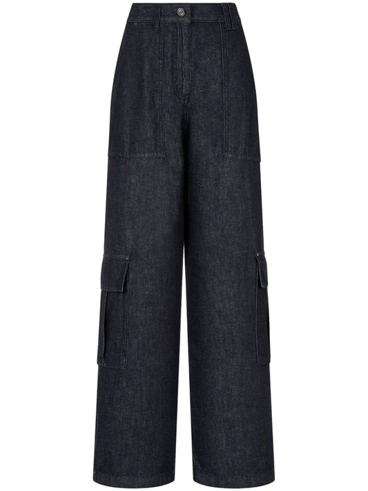 Wide-Leg Cargo Jeans