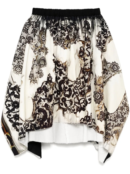 Graphic-Print Skirt