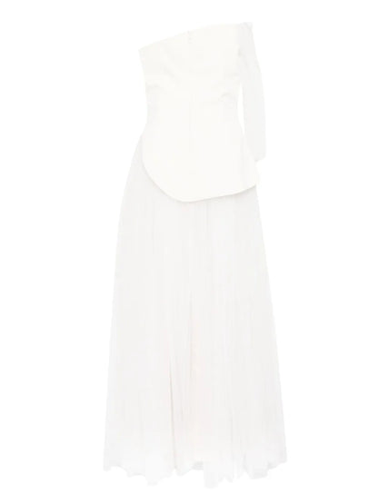 Asymmetric Crepe Gown