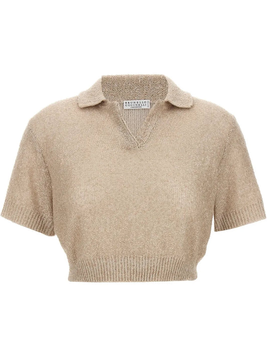 Sequin-Embellished Polo Shirt