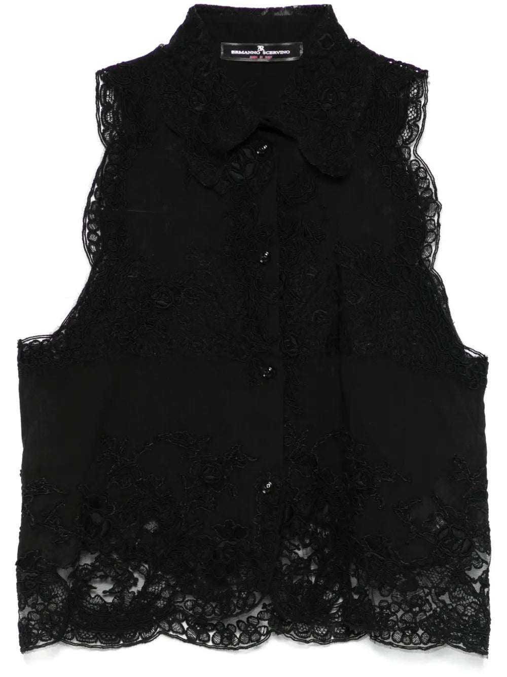 Floral Lace Appliqué Shirt