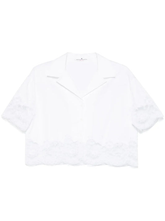 Lace-Panelling Shirt