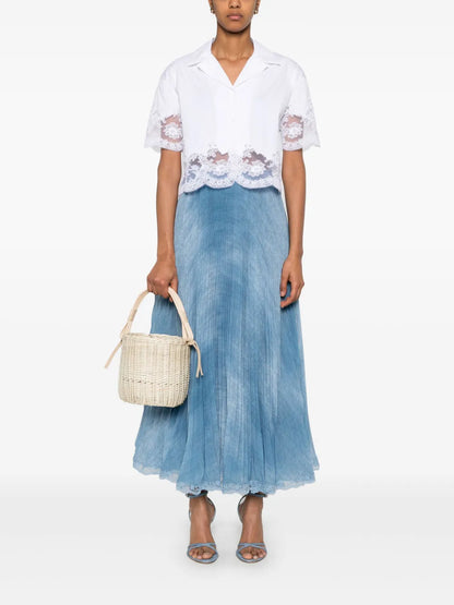 Lace-Panelling Shirt