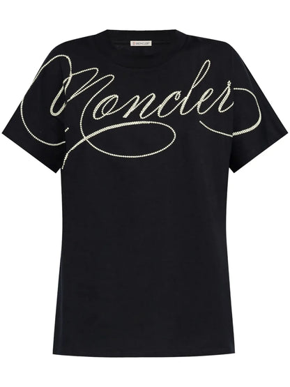 Embroidered Cursive-Logo T-Shirt