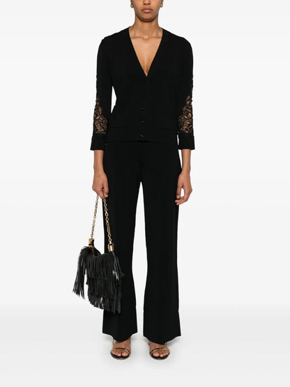 Lace-Panelling Cardigan