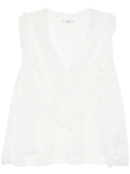 Lace-Panelling Blouse