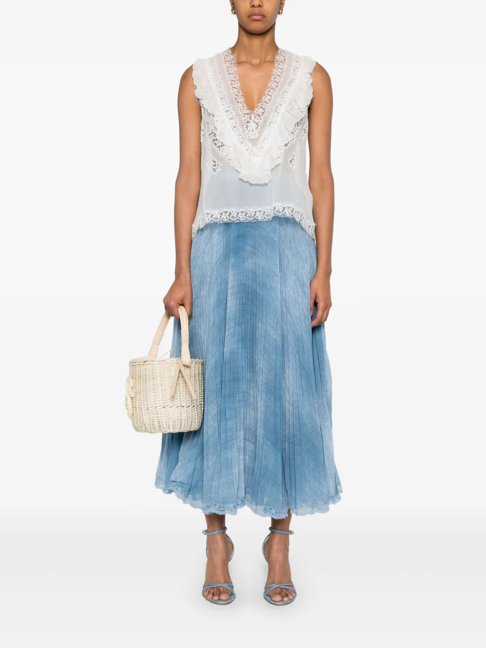 Lace-Panelling Blouse