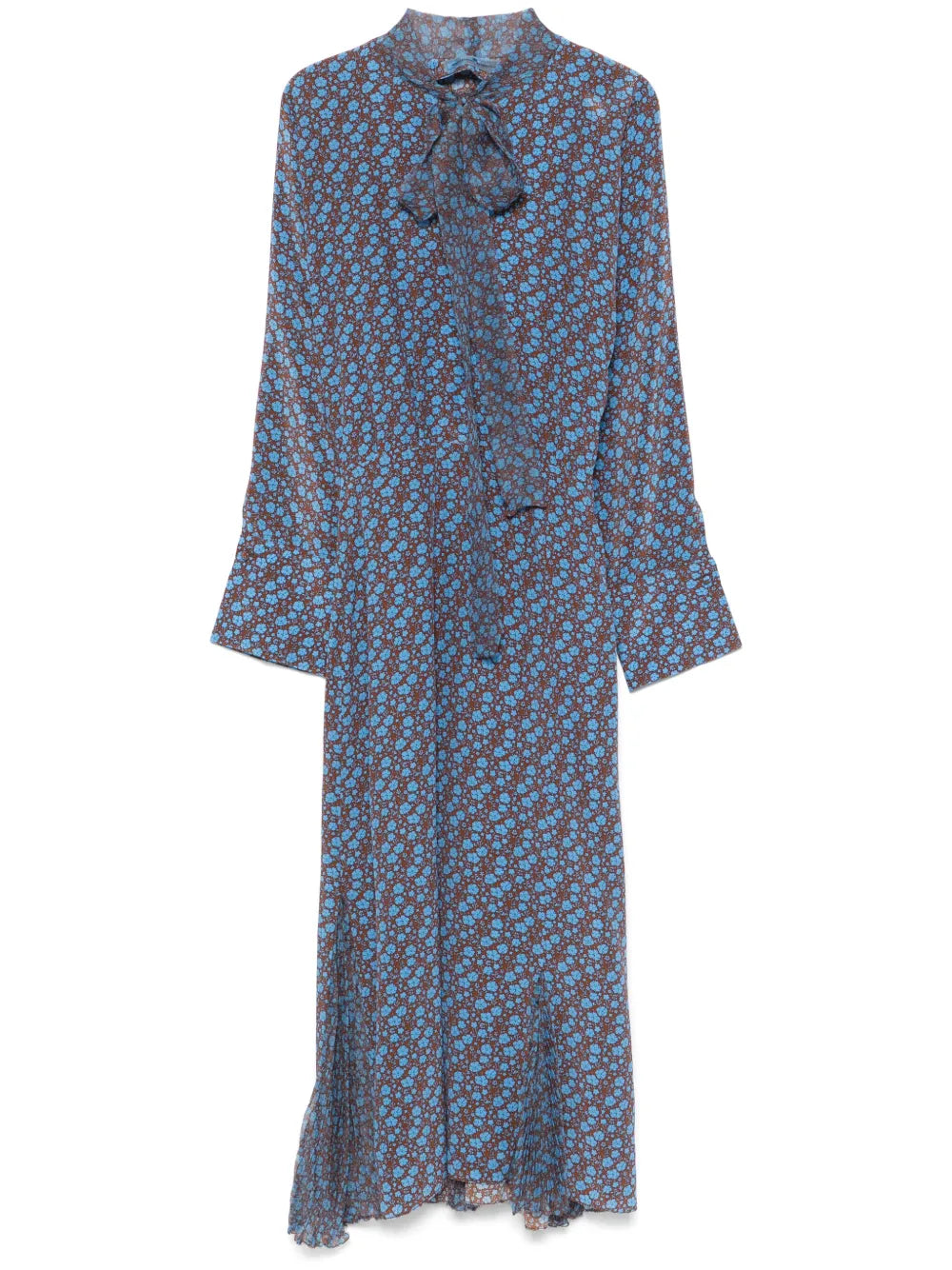 Micro Floral-Print Midi Dress