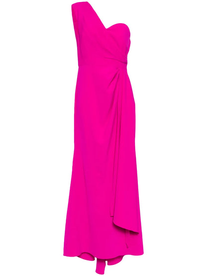 Draped One-Shoulder Gown