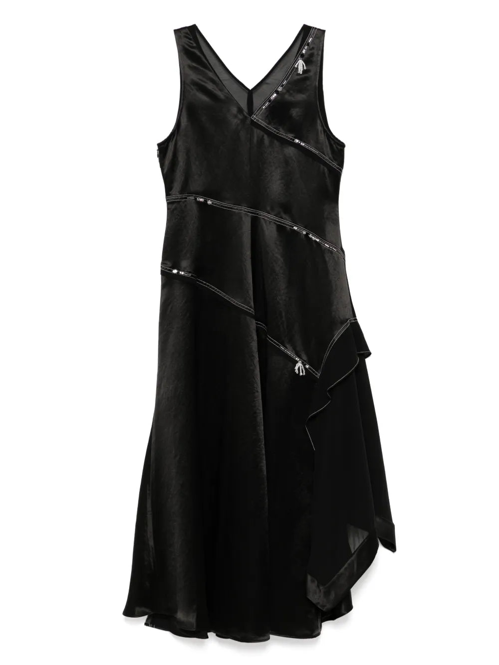 Embroidered Satin Dress