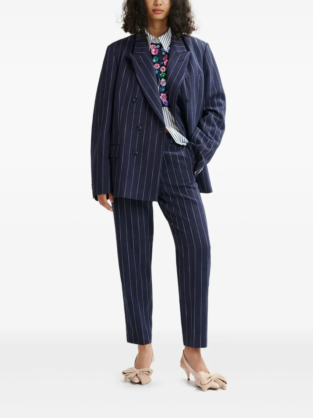 Host Pinstriped Tapered Trousers