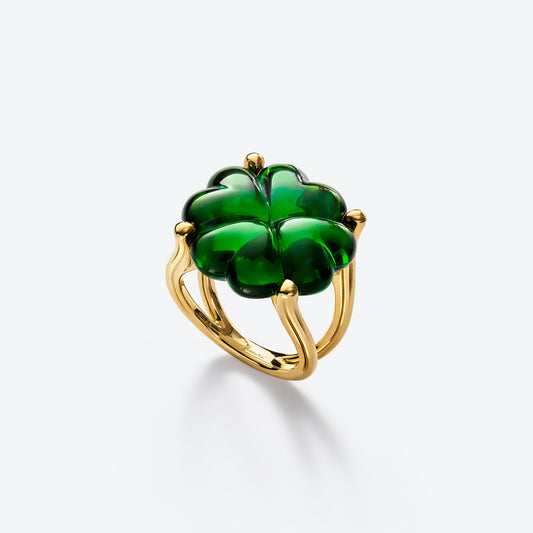 Baccarat Trèfle Gold Plated Ring