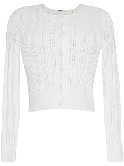 Faye Pointelle-Knit Cardigan