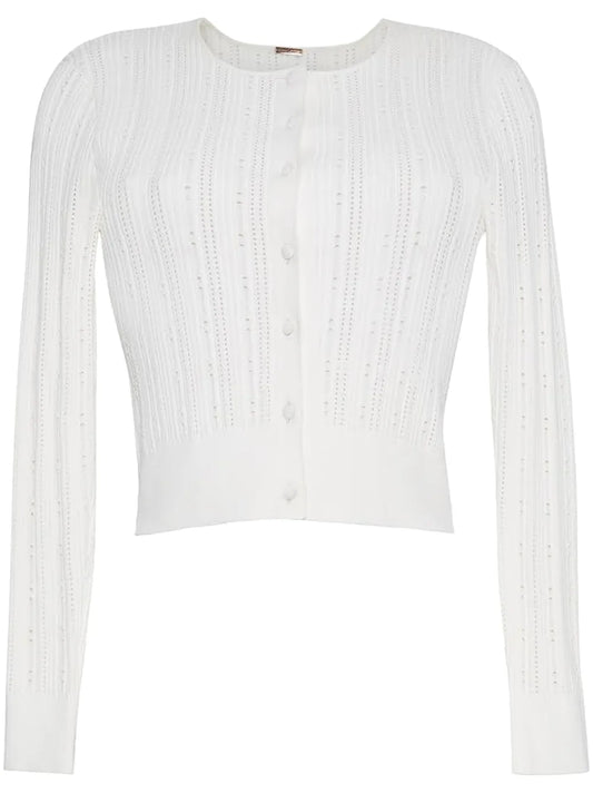 Faye Pointelle-Knit Cardigan