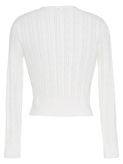 Faye Pointelle-Knit Cardigan