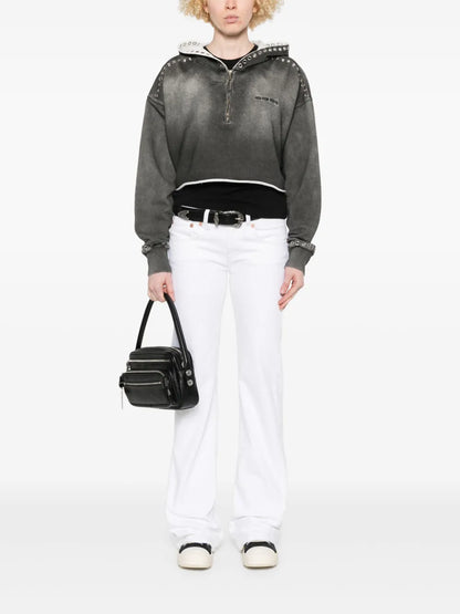 Spray-Effect Cropped Sweatshirt