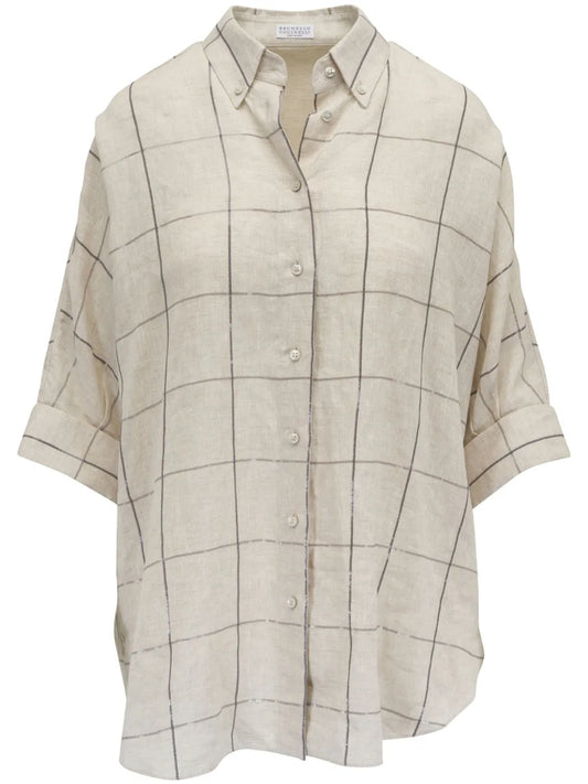 Grid-Pattern Shirt