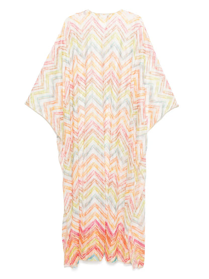 Zigzag-Woven Beach Cover-Up